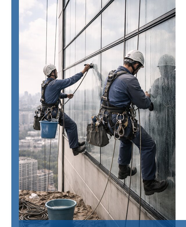 Профессиональная мойка фасадных окон альпинистами в Волгодонске