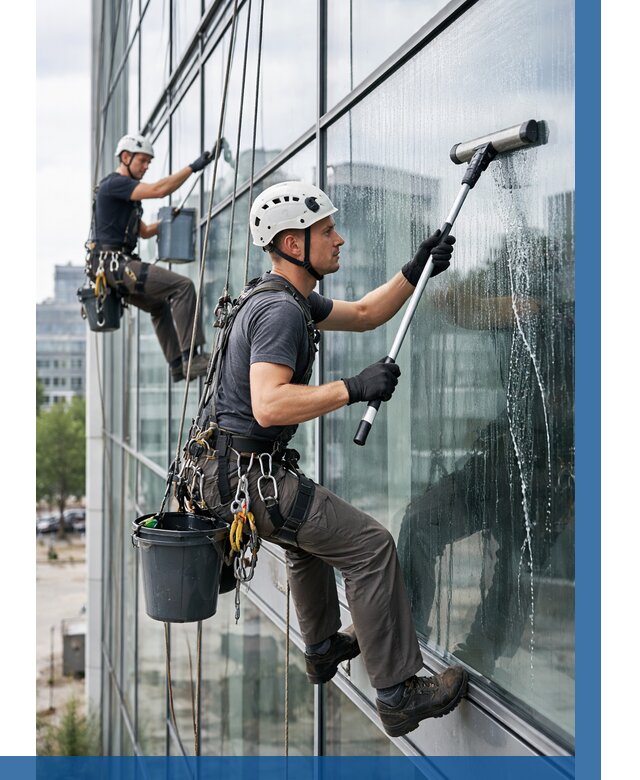 Мойка витражей альпинистами в Волгодонске от 766 р. под ключ|ВЫСОТНИК-Вгн