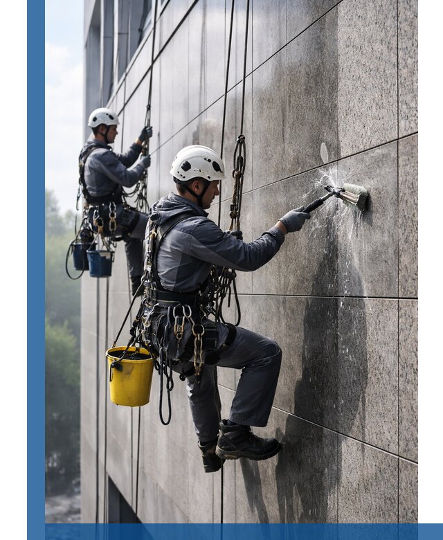 Профессиональная мойка фасада из керамогранита в Волгодонске