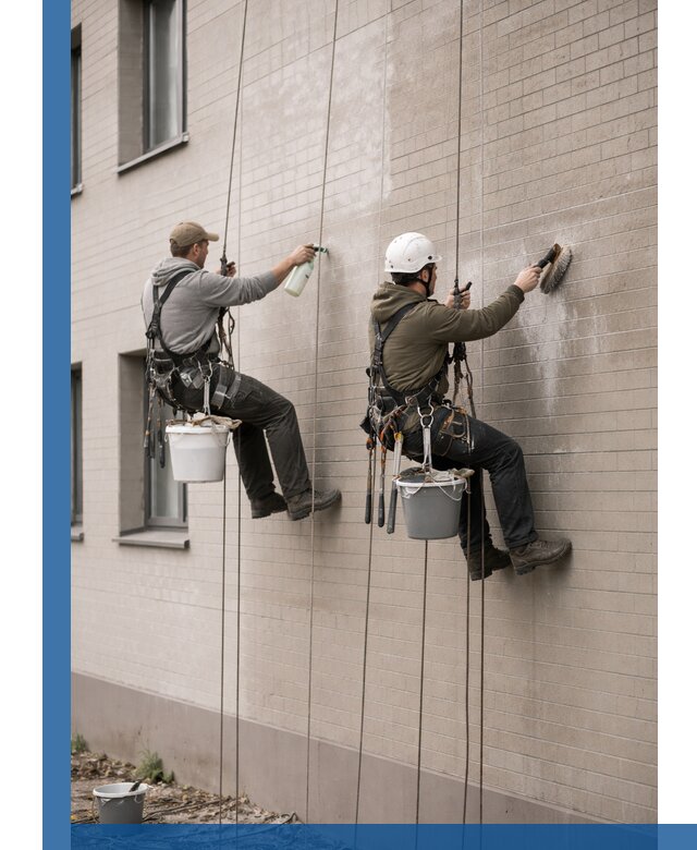 Удаление высолов с фасада зданий в Волгодонске без повреждений и следов