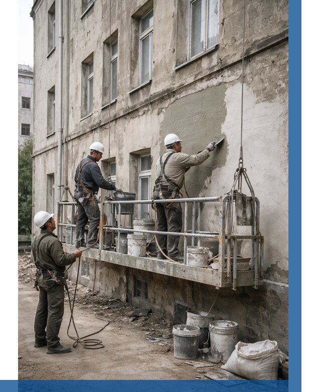 Капитальный ремонт фасада в Волгодонске от 4596 р. | ВЫСОТНИК-Вгн