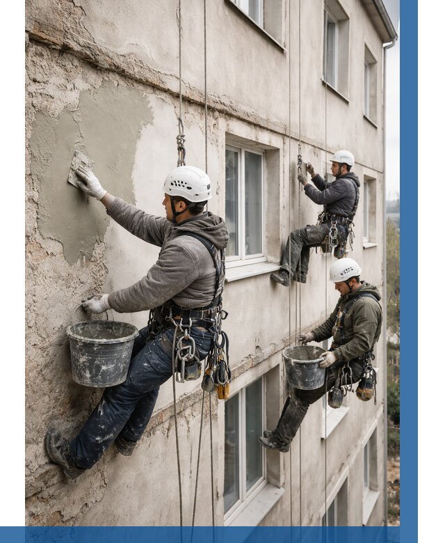 Ремонт штукатурного фасада в Волгодонске от 821 р. под ключ | ВЫСОТНИК-Вгн