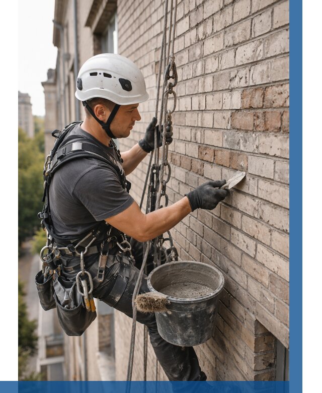 Ремонт кирпичной кладки фасада в Волгодонске от 1970 р. | ВЫСОТНИК-Вгн