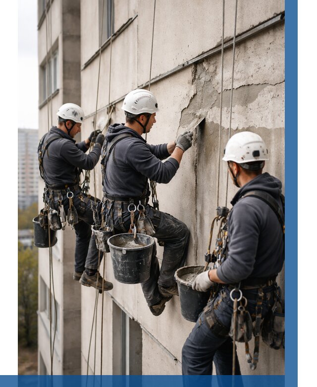 Ремонт бетонных элементов фасада в Волгодонске от 2736 р. | ВЫСОТНИК-Вгн