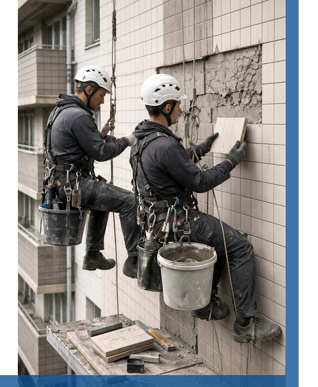 Ремонт облицовки фасада плиткой в Волгодонске от 1970 р. | ВЫСОТНИК-Вгн