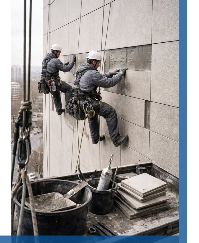 Ремонт фасада из керамогранита в Волгодонске от 2736 р. | ВЫСОТНИК-Вгн