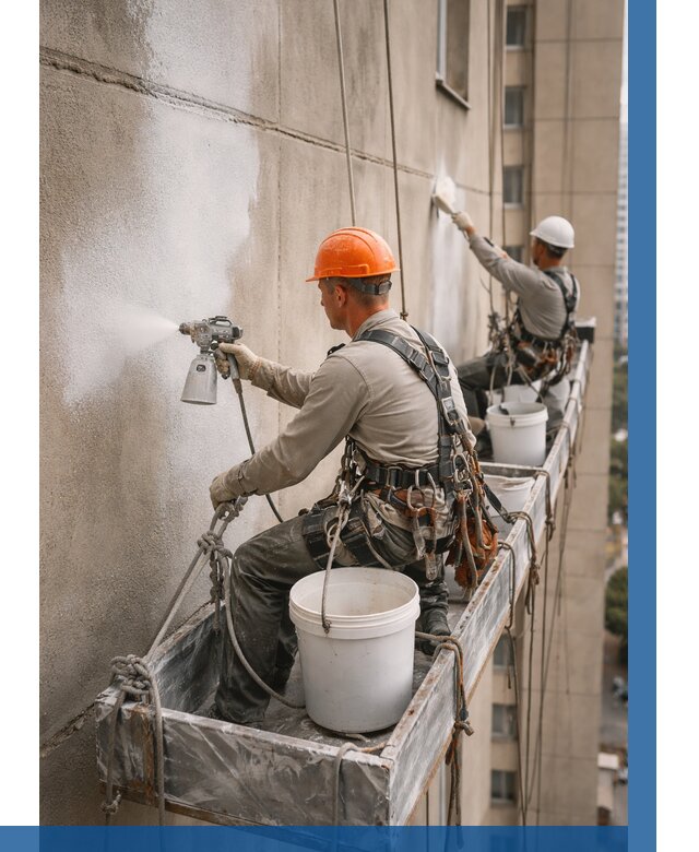 Грунтовка фасада на высоте в Волгодонске от 131 р. | ВЫСОТНИК-Вгн