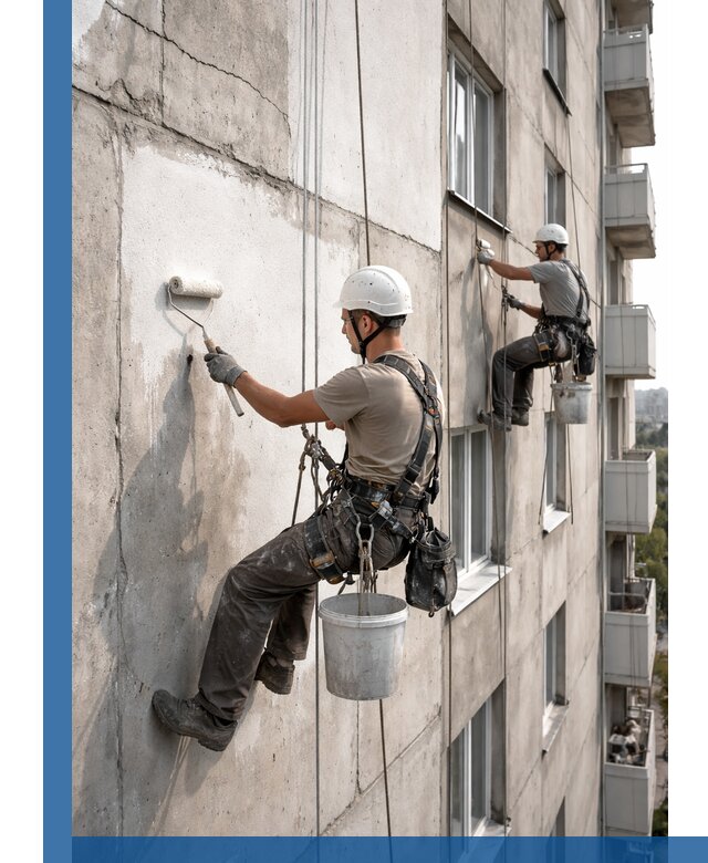 Покраска бетонного фасада в Волгодонске для жилых и промышленных объектов