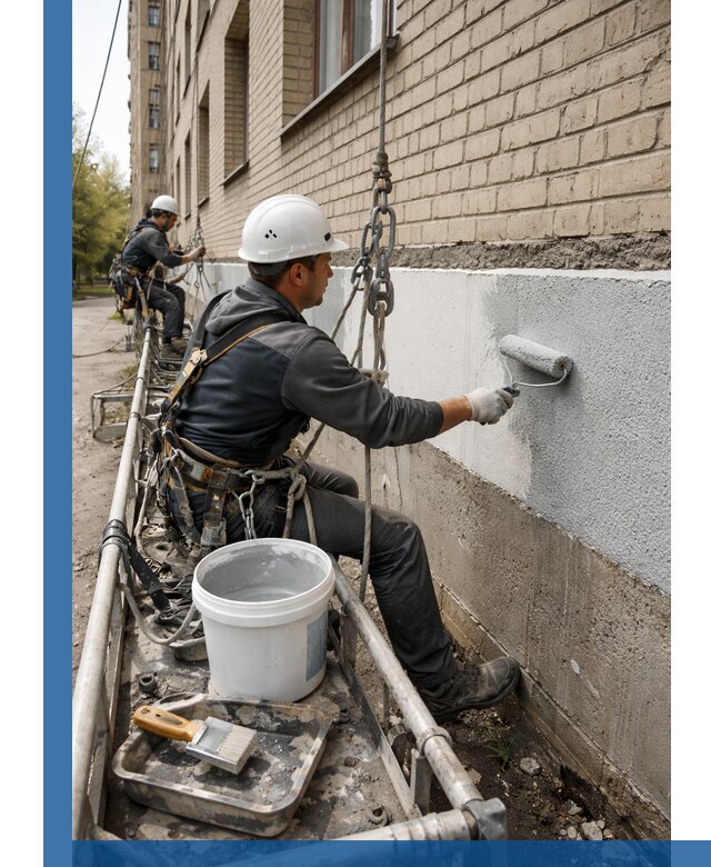 Окраска цоколя здания в Волгодонске профессионально и надежно