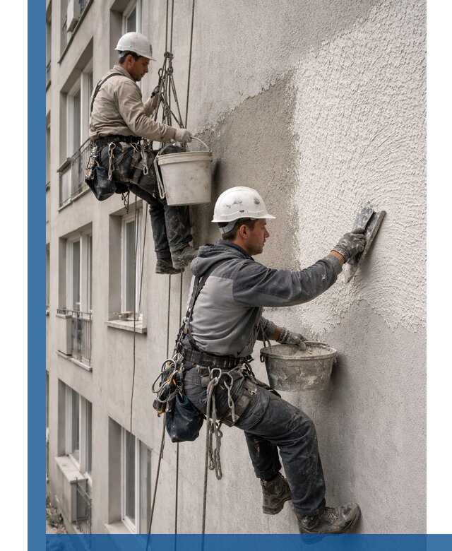 Нанесение декоративной штукатурки короед на фасад в Волгодонске