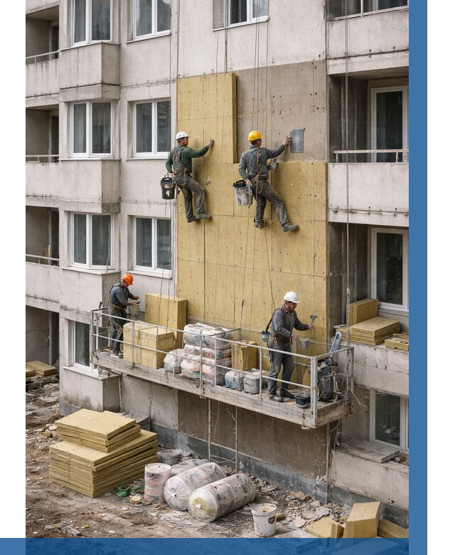 Утепление фасада минватой в Волгодонске от 1641 р. | ВЫСОТНИК-Вгн