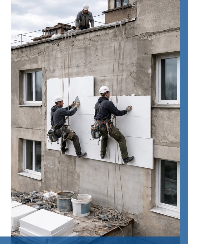 Утепление фасада пенополистиролом в Волгодонске от 1970 р. | ВЫСОТНИК-Вгн