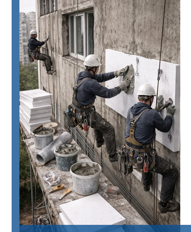 Утепление фасада пенополистиролом в Волгодонске под ключ