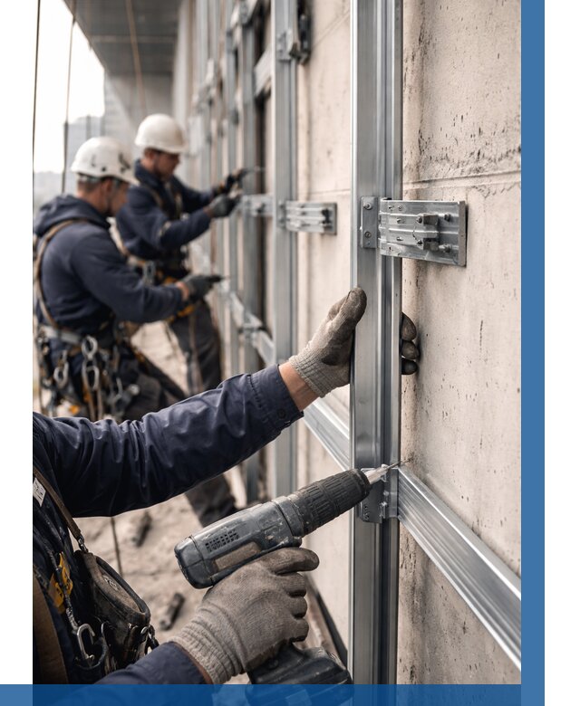 Монтаж подсистемы вентфасада в Волгодонске от 930 р. | ВЫСОТНИК-Вгн