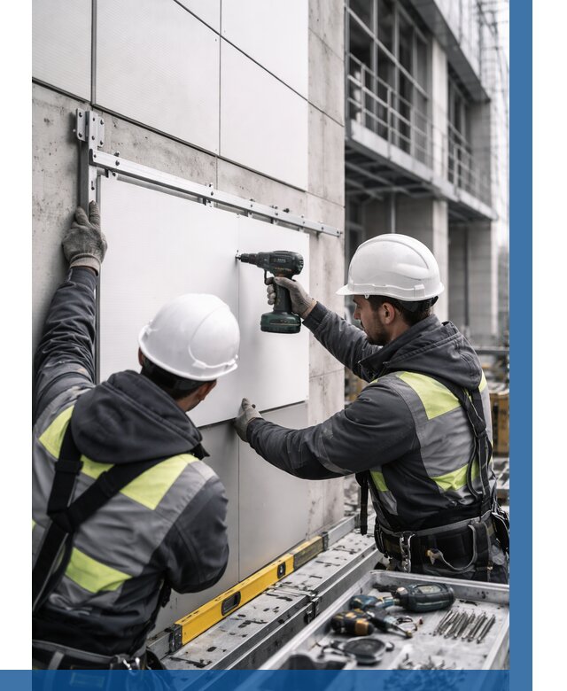 Монтаж композитных панелей фасада в Волгодонске от 2736 р. | ВЫСОТНИК-Вгн