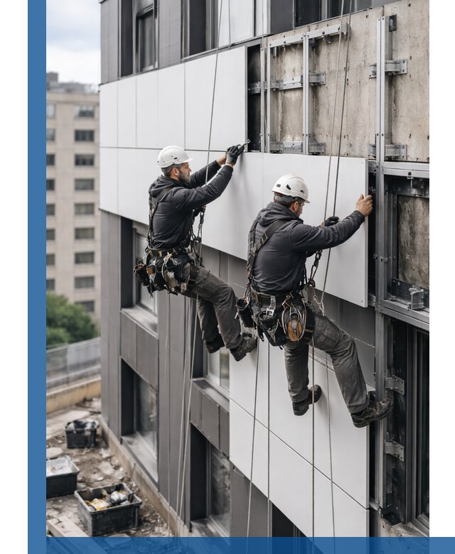 Монтаж композитных панелей фасада в Волгодонске под ключ