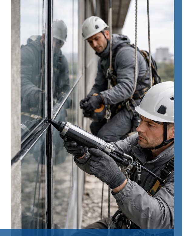 Герметизация витражных швов в Волгодонске от 711 р. | ВЫСОТНИК-Вгн