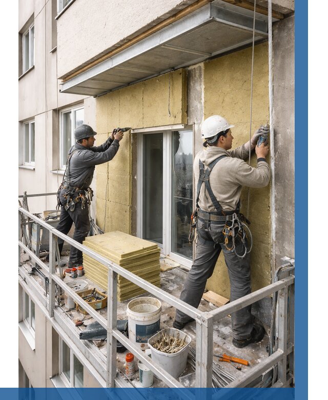 Утепление балкона снаружи в Волгодонске от 1751 р. под ключ ВЫСОТНИК-Вгн