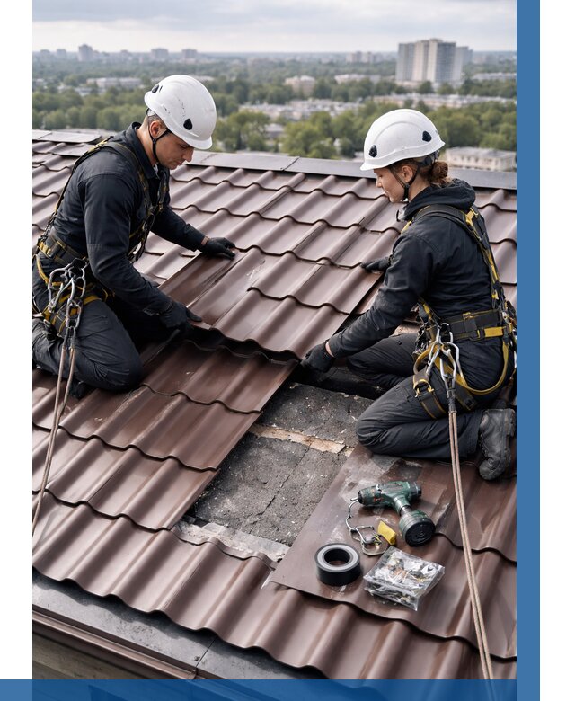 Ремонт металлочерепицы на крыше в Волгодонске от 985 р. | ВЫСОТНИК-Вгн