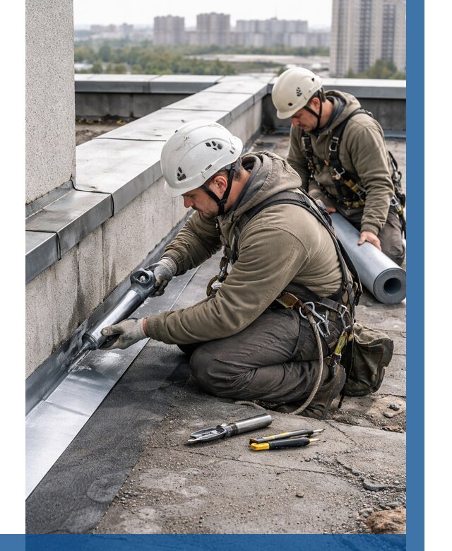 Ремонт кровельных примыканий в Волгодонске от 1313 р. | ВЫСОТНИК-Вгн