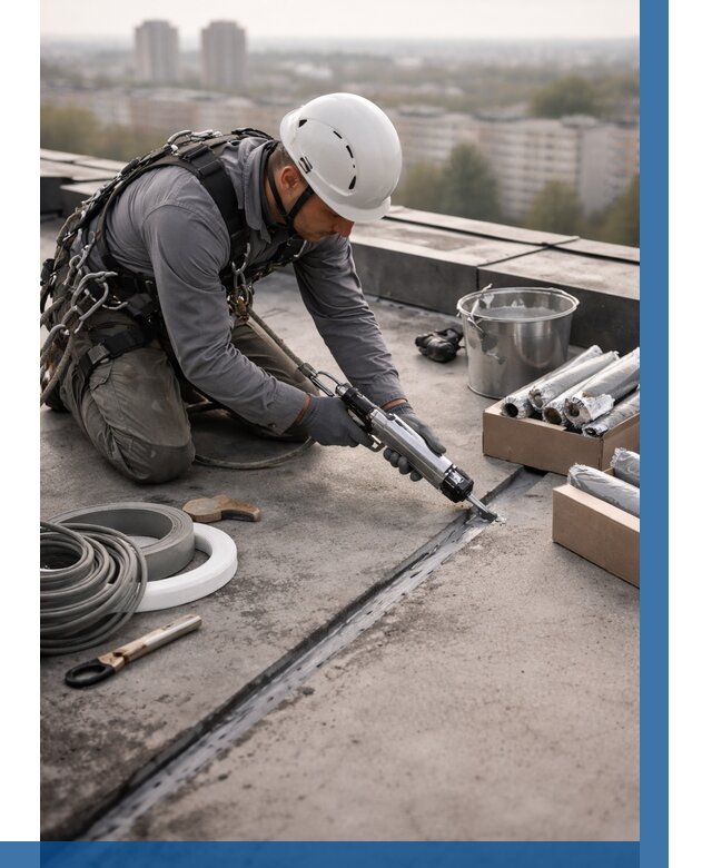 Герметизация швов кровли в Волгодонске от 492 р./м2 | ВЫСОТНИК-Вгн