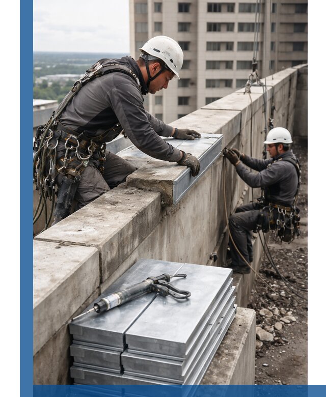 Замена парапетных крышек и установка новых в Волгодонске