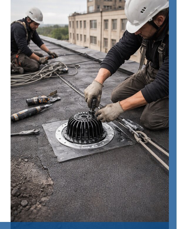 Установка водосточных воронок в Волгодонске цена от 3830 р. | ВЫСОТНИК-Вгн