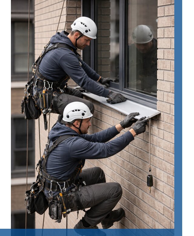 Монтаж оконных отливов под ключ в Волгодонске от 3830 р. | ВЫСОТНИК-Вгн