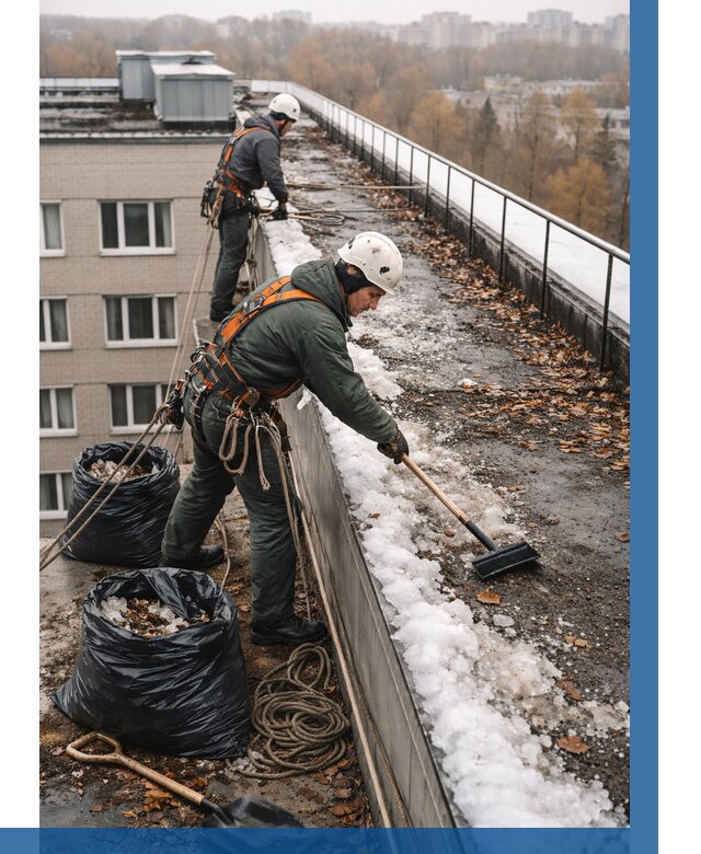 Очистка кровли по периметру в Волгодонске от 602 р. | ВЫСОТНИК-Вгн