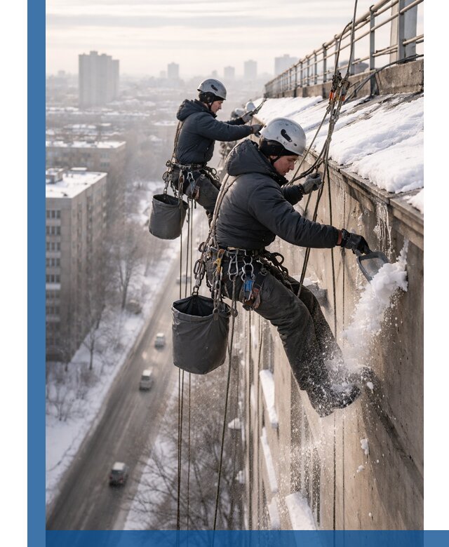 Очистка карнизов от снега в Волгодонске профессионально и безопасно