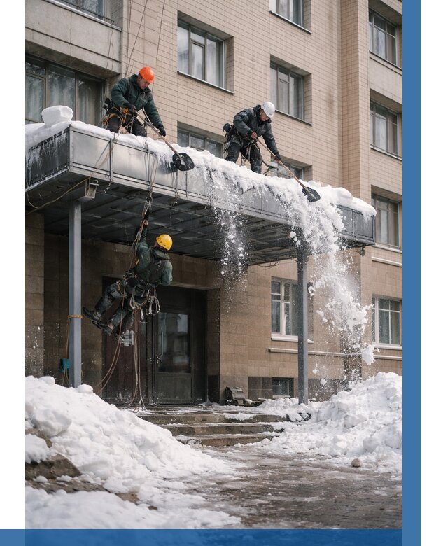 Очистка козырьков от снега в Волгодонске от 3830 р. | ВЫСОТНИК-Вгн