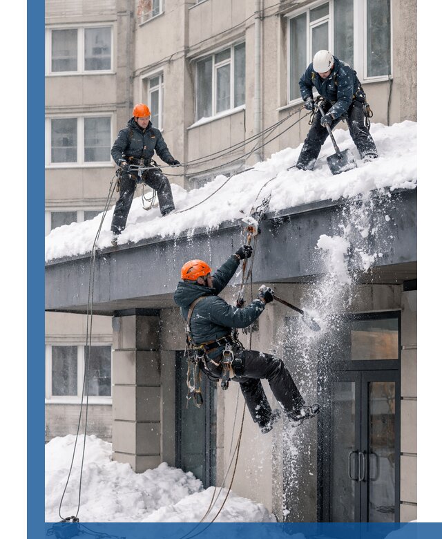 Безопасная очистка навесов от снега в Волгодонске круглогодично