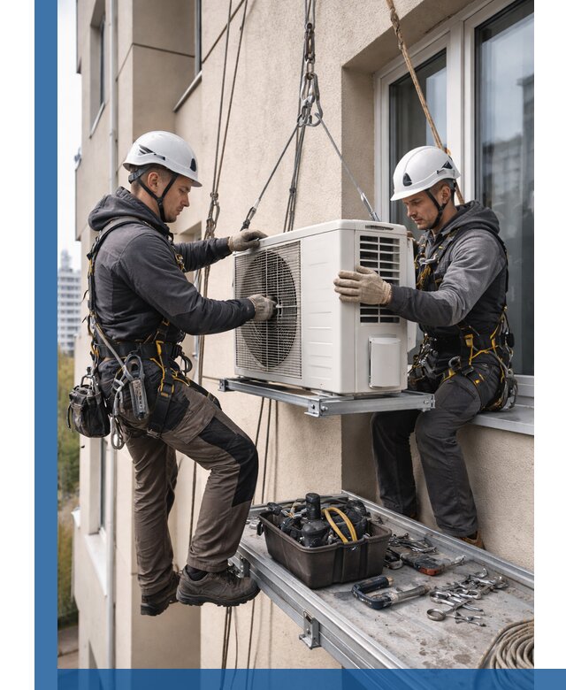 Перенос внешнего блока кондиционера в Волгодонске с монтажом и крепежом