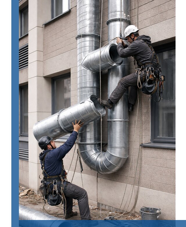 Монтаж фасадных воздуховодов в Волгодонске с герметизацией и крепежом