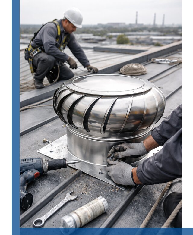 Установка дефлекторов на кровле в Волгодонске профессионально