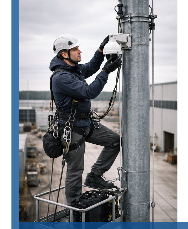 Профессиональная установка видеокамер на мачте в Волгодонске