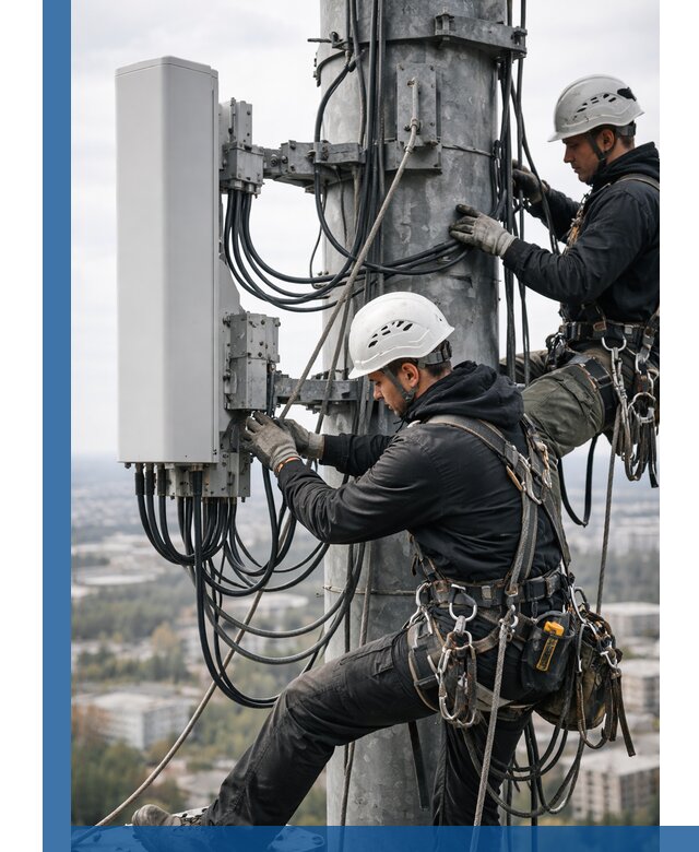 Монтаж оборудования связи на мачте в Волгодонске с пусконаладкой