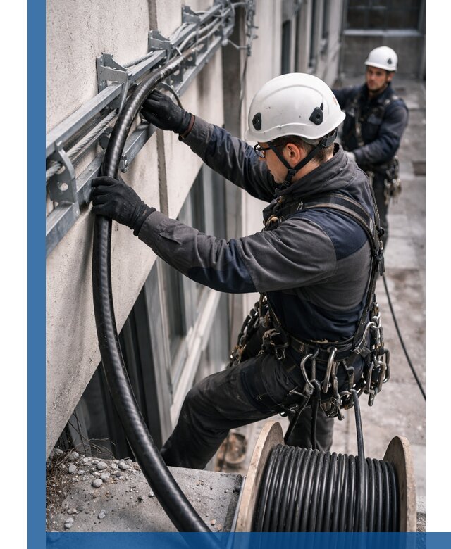 Протяжка кабеля питания на высоте в Волгодонске с гарантией безопасности и качества