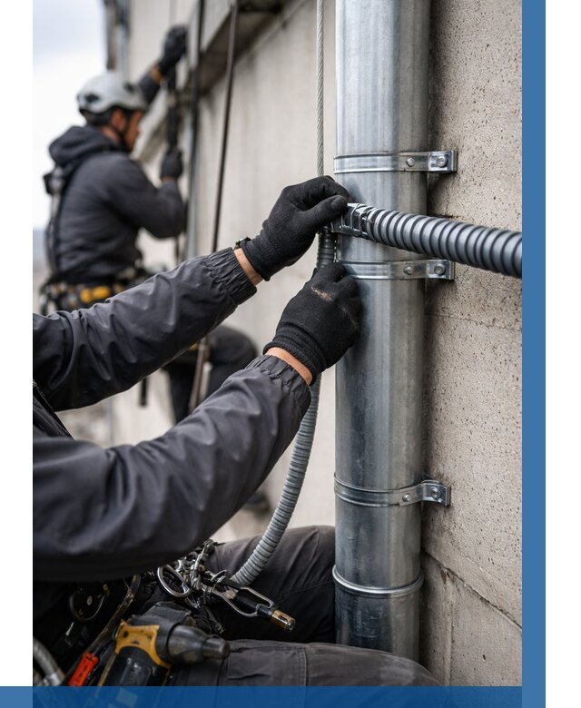 Монтаж гофры для кабеля в Волгодонске от 328 р. | ВЫСОТНИК-Вгн