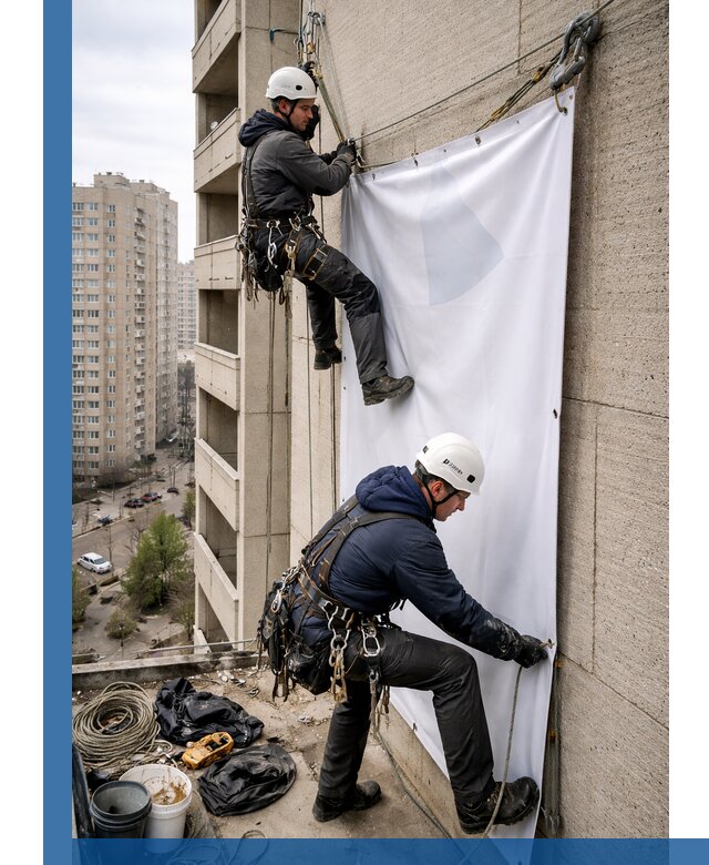 Профессиональный монтаж баннеров на фасаде в Волгодонске