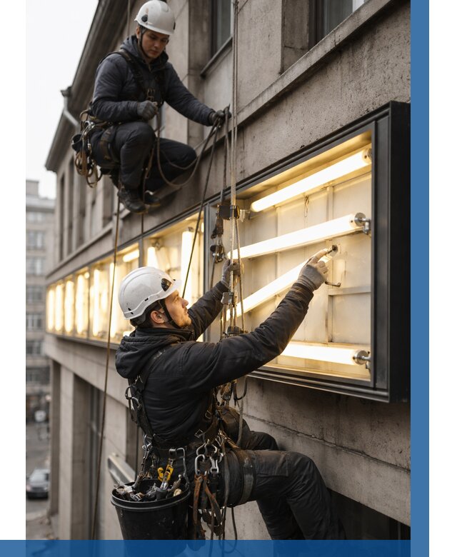 Замена ламп в вывеске в Волгодонске под ключ от 3830 р. | ВЫСОТНИК-Вгн
