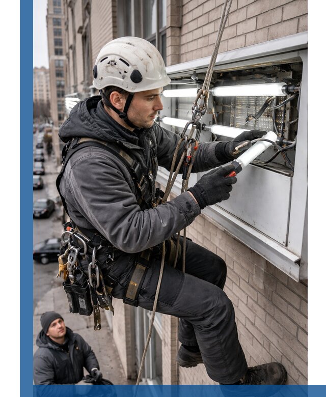 Профессиональная замена ламп в наружной вывеске в Волгодонске
