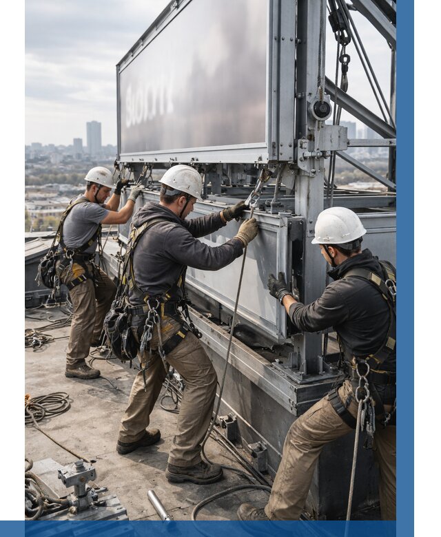 Монтаж крышной рекламной конструкции в Волгодонске от 65658 р.|ВЫСОТНИК-Вгн