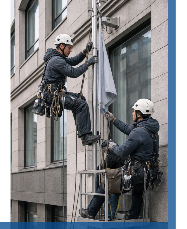 Установка флагов на фасаде в Волгодонске от 4924 р. | ВЫСОТНИК-Вгн