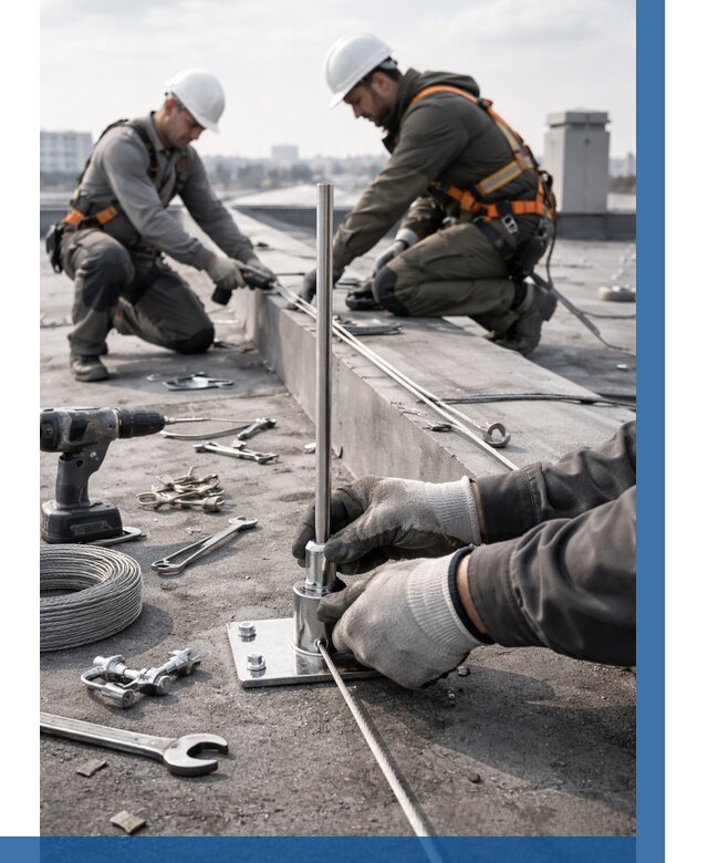 Монтаж молниезащиты на кровле в Волгодонске цена от 27358 р. | ВЫСОТНИК-Вгн