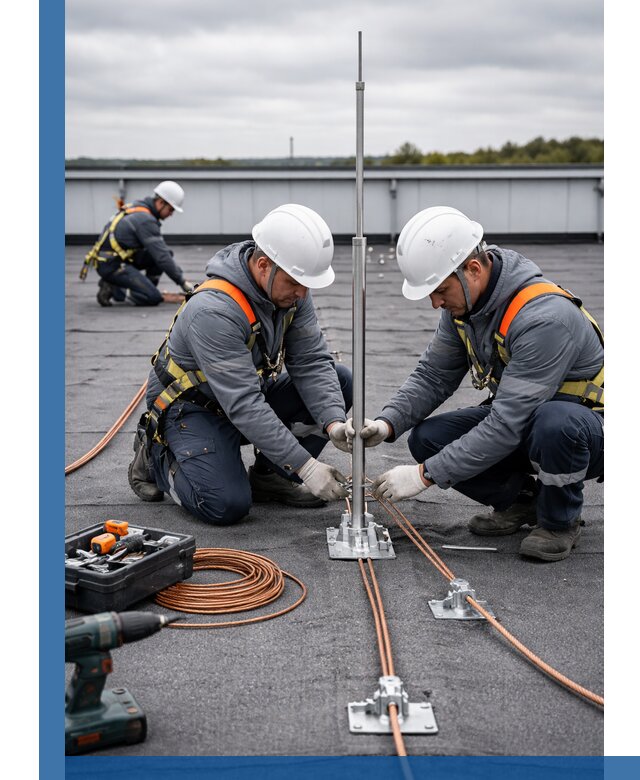 Монтаж молниезащиты на кровле в Волгодонске под ключ с гарантией