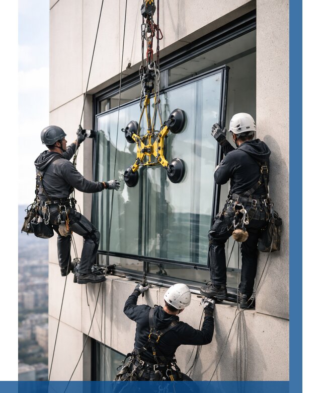 Монтаж стеклопакетов на высоте в Волгодонске от 3502 р. | ВЫСОТНИК-Вгн