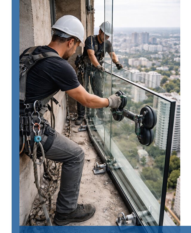 Монтаж стеклянных ограждений под ключ с гарантией в Волгодонске