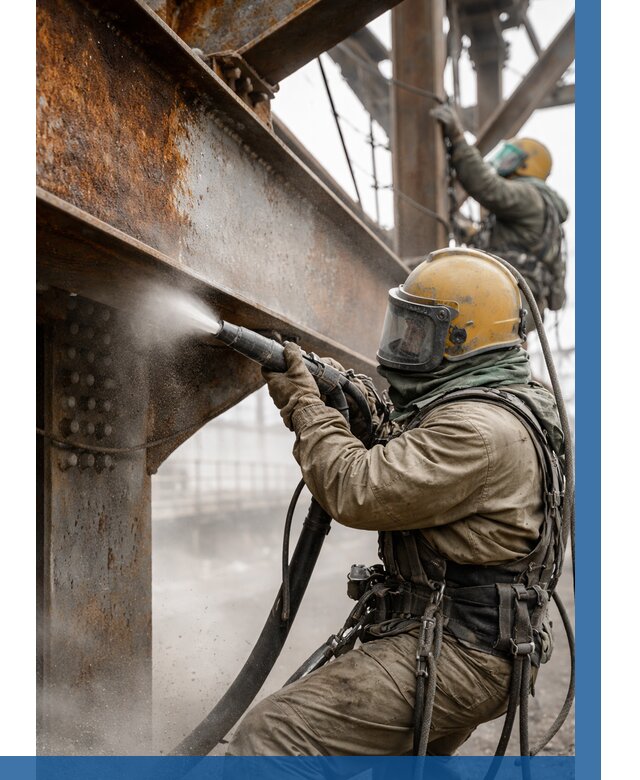 Пескоструйная очистка металлоконструкций в Волгодонске по 657 р.  ВЫСОТНИК-Вгн