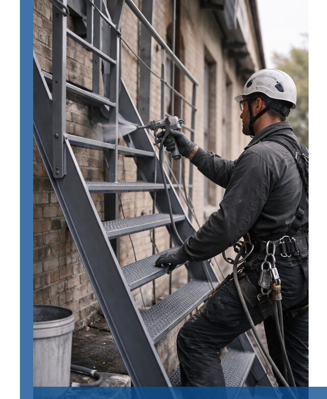 Покраска и антикоррозионная защита пожарных лестниц в Волгодонске